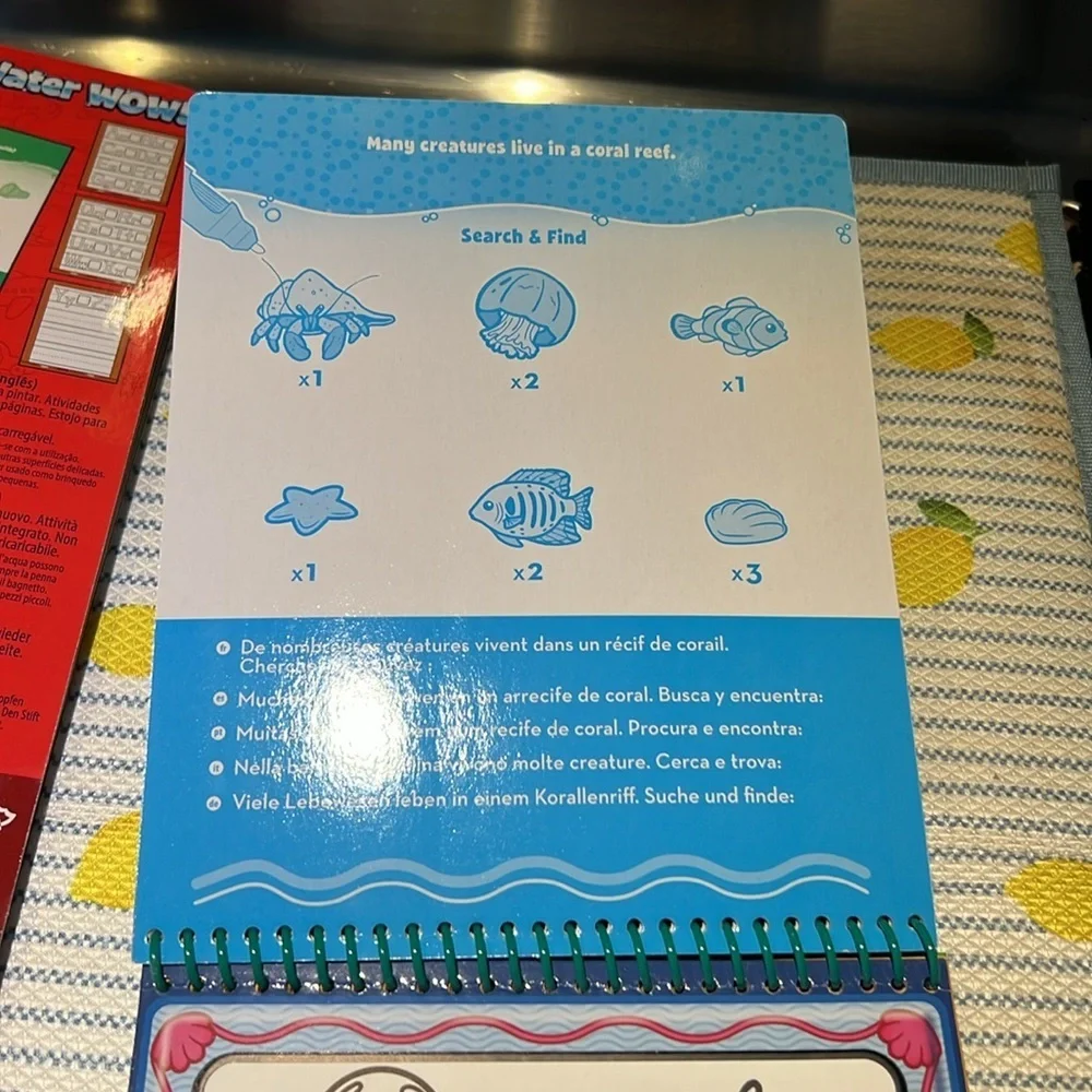 Melissa and Doug Water Wow and Write and Wipe books and dr. Seuss writing paper